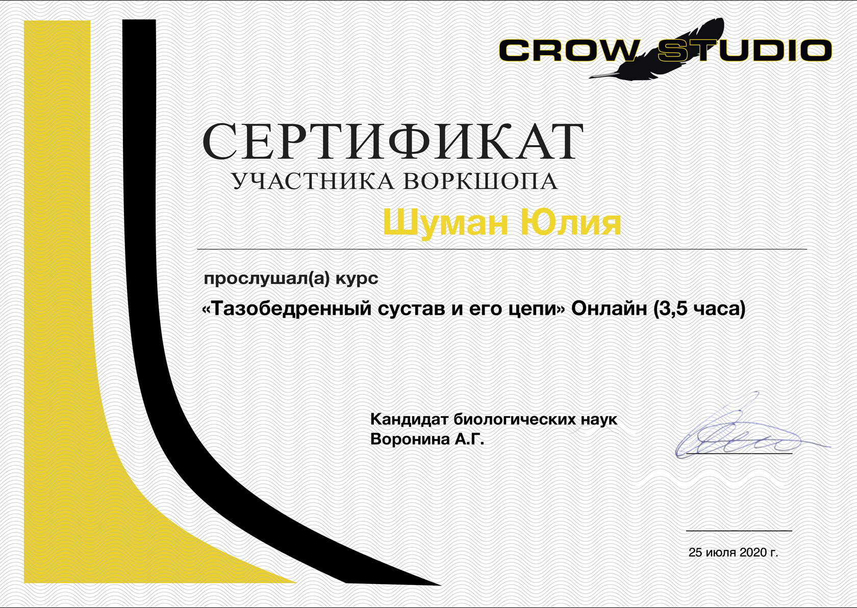 Дипломы и сертификаты Юлии Кочкиной, 34