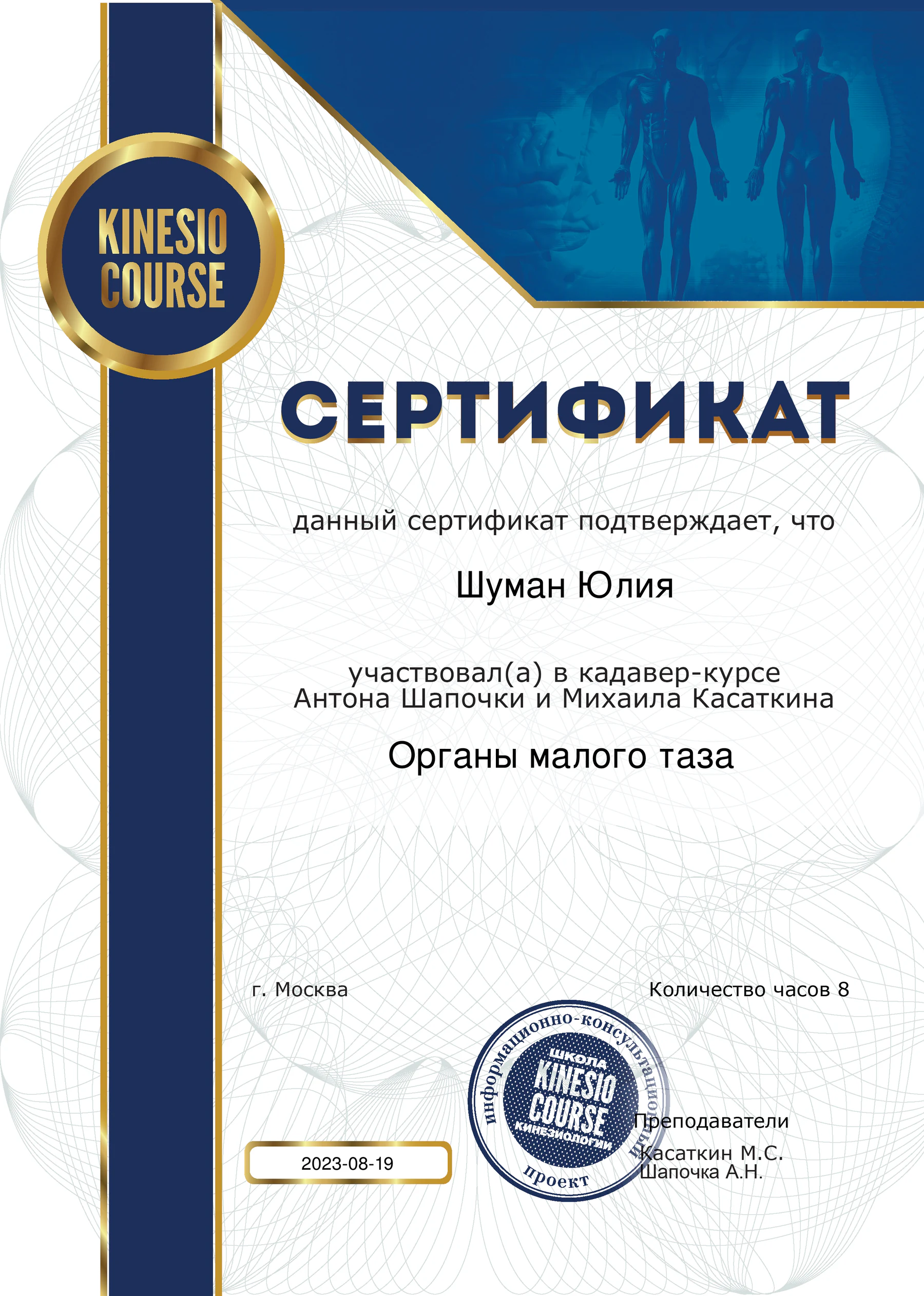 Дипломы и сертификаты Юлии Кочкиной, 42