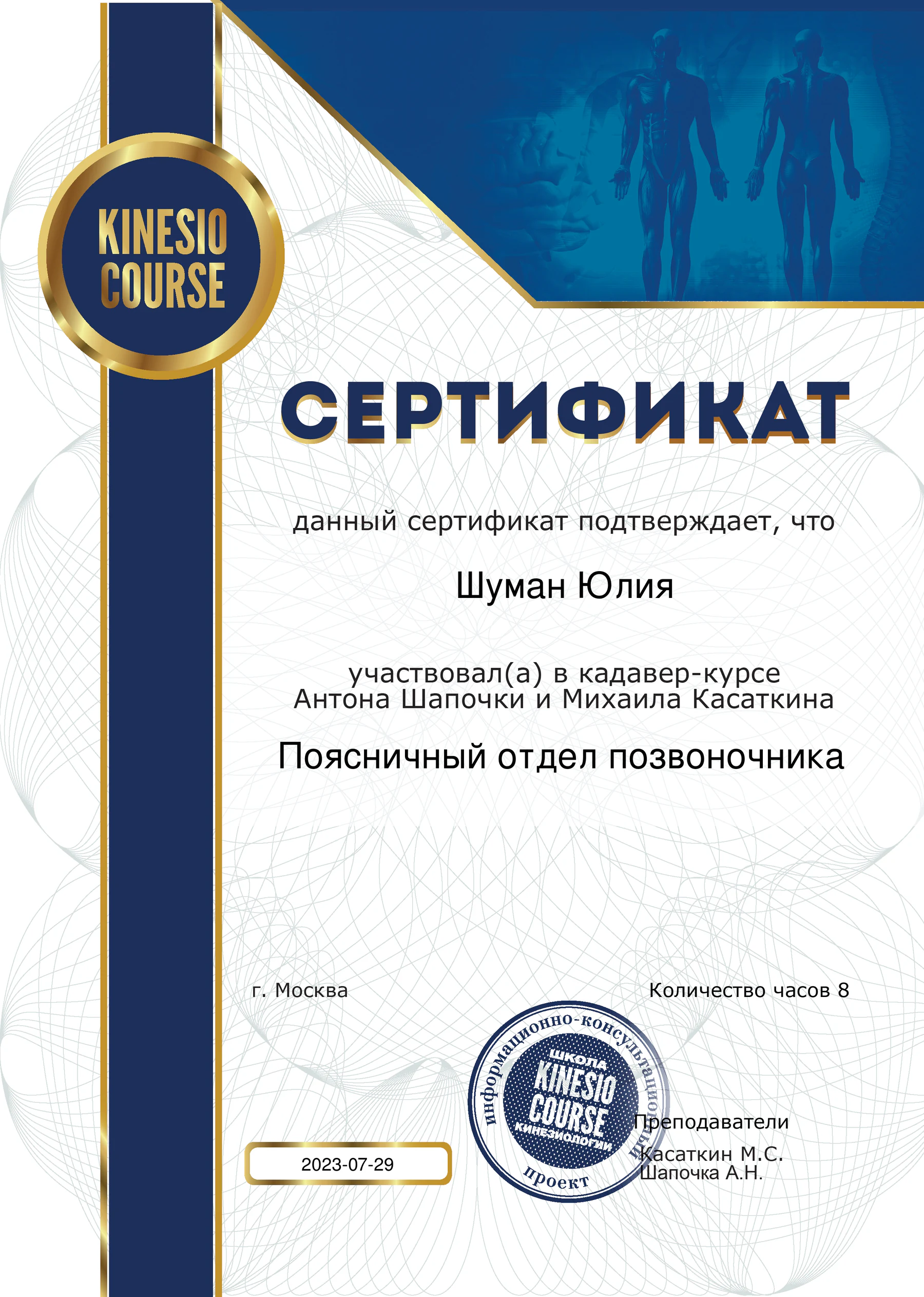Дипломы и сертификаты Юлии Кочкиной, 43